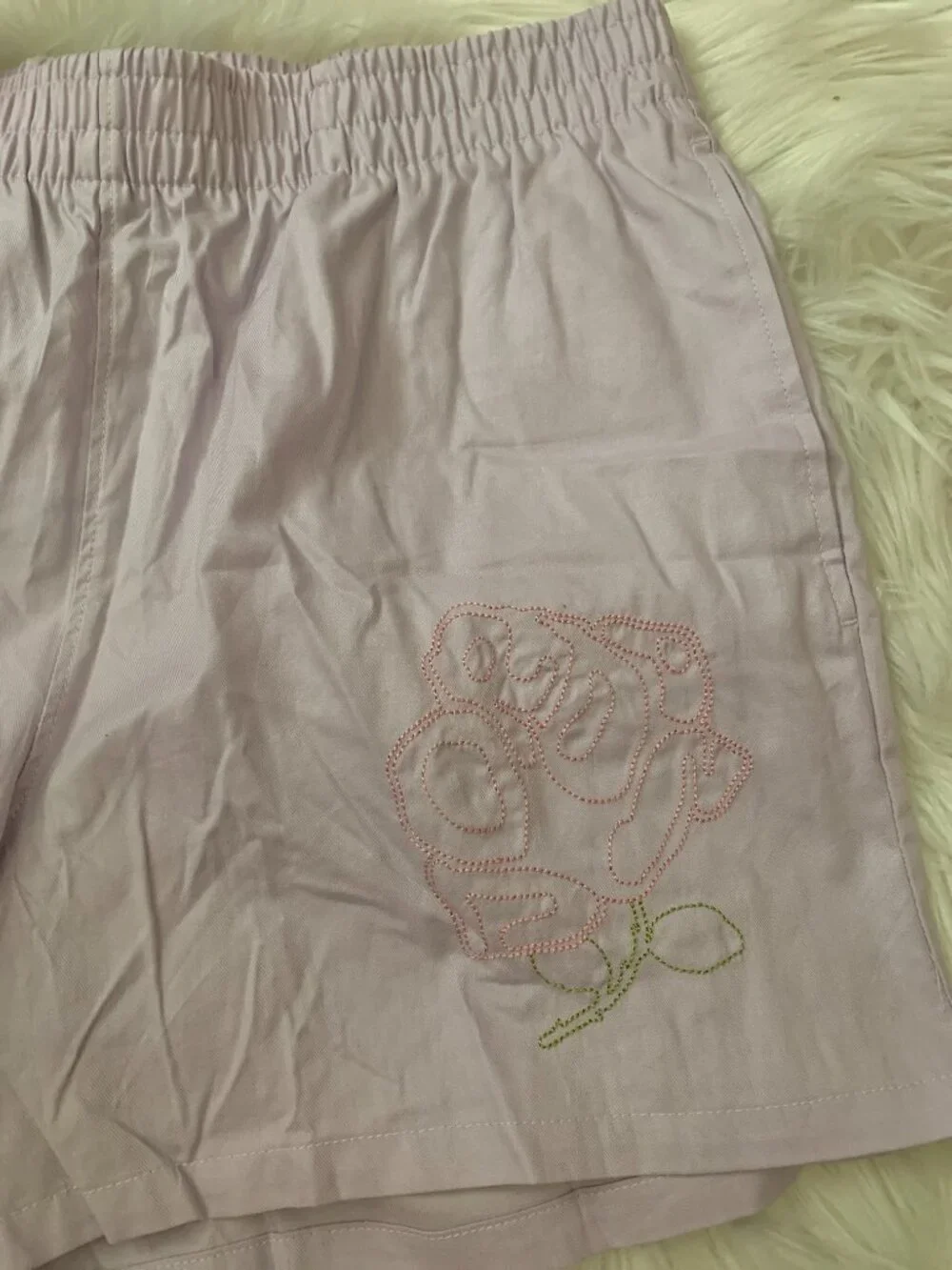 NIKE X AIR JORDAN Roses Embroidered Woven Shorts in Lilac Sz MEDIUM
